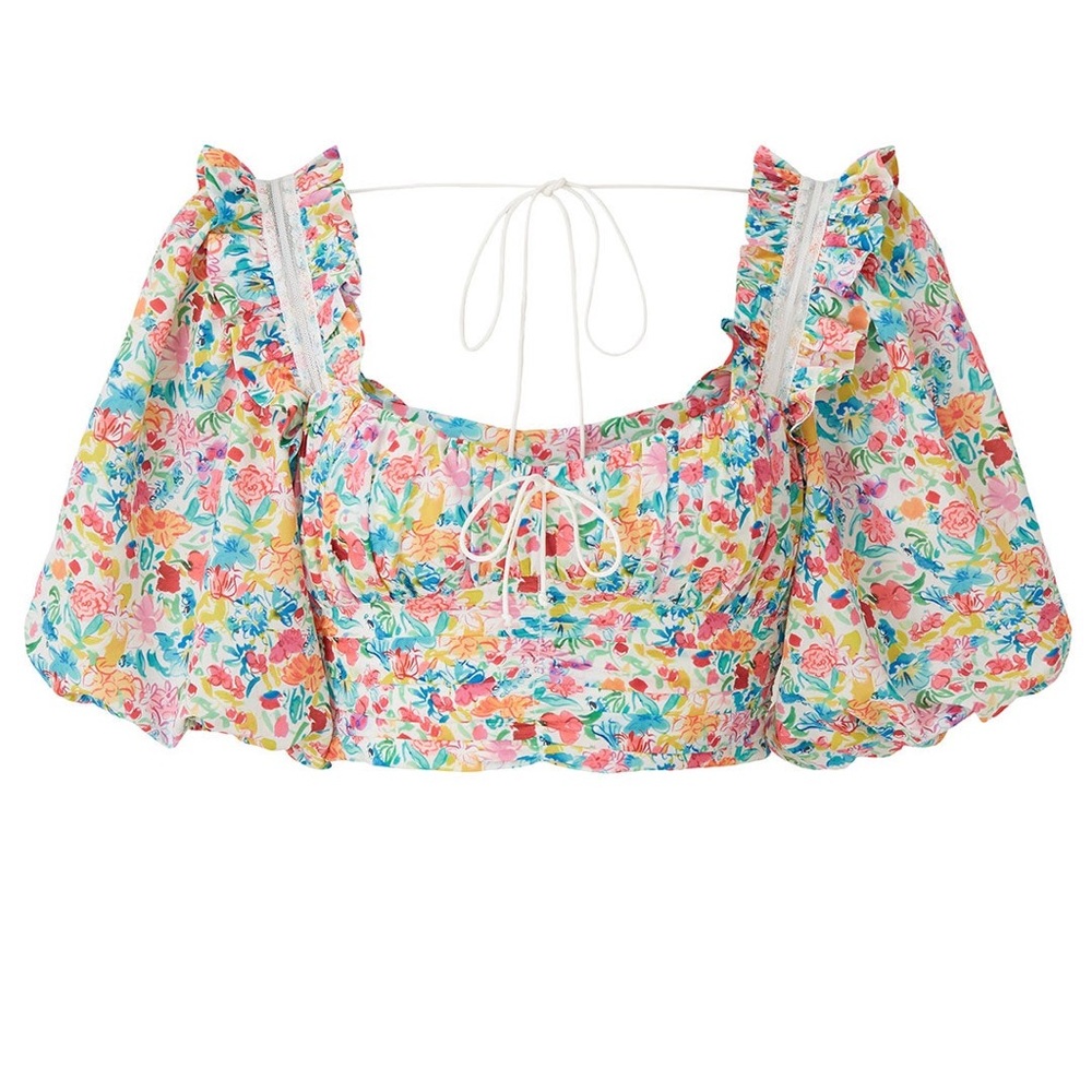 For Love and Lemons Claude Crop Top- Large